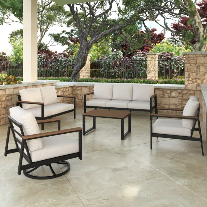 Комплект уличной мягкой мебели в стиле Loft с металлическим каркасом (KS-1385)