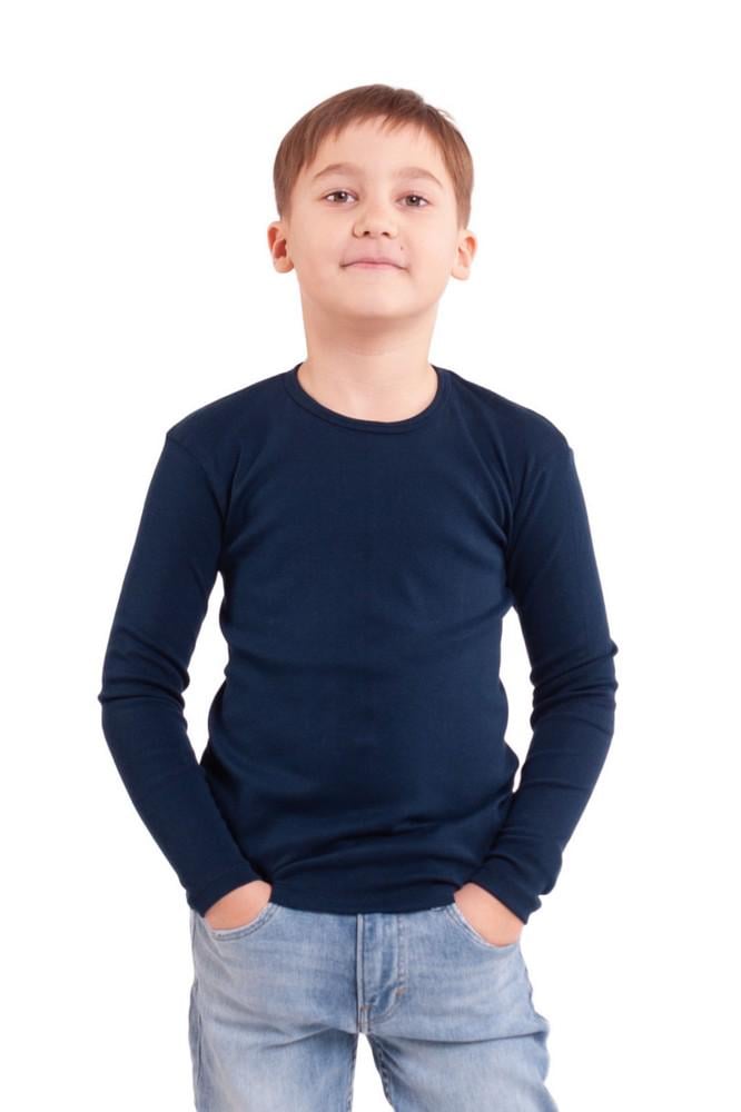 Футболка дитяча довгий рукав Наталюкс р. 40 158x164 см Темно-синій (2133049402471)