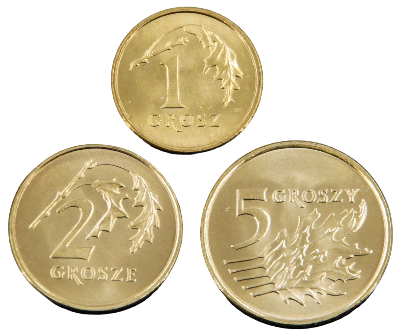 Коллекционные монеты Польша 2000 1/2/5 денег 1999-2000 аUNC