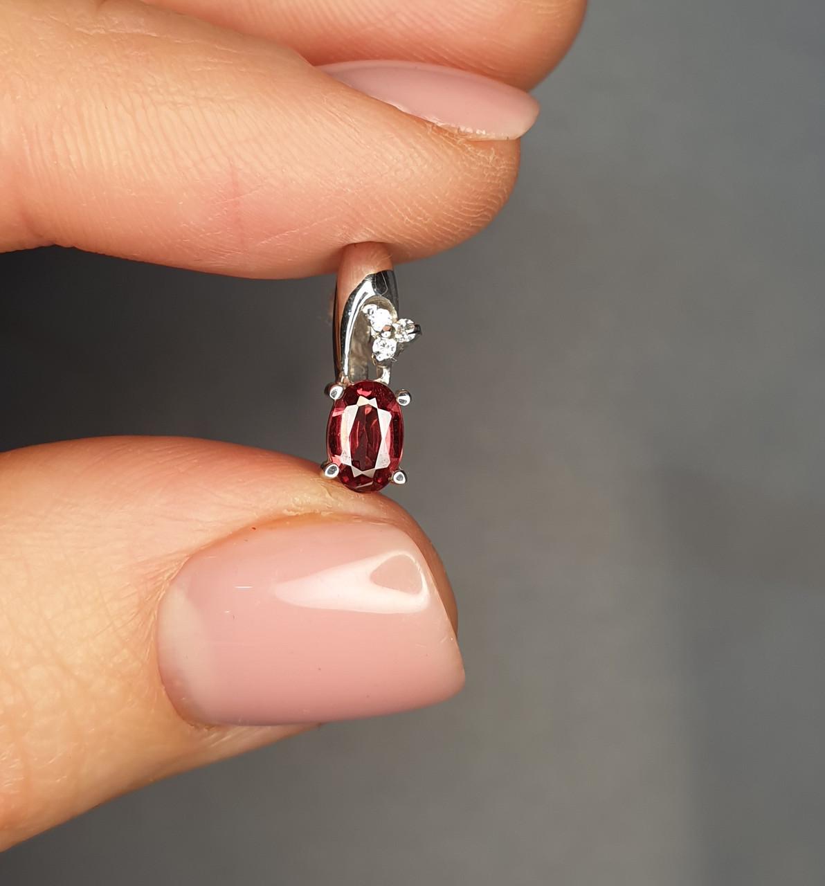 Кулон срібний із піропом і фіанітом 0,83 г (1355035482)