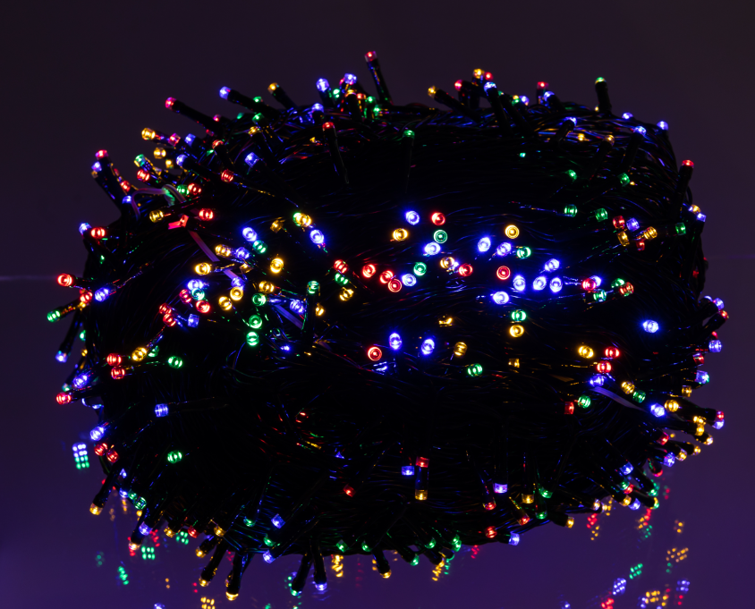 Гирлянда нить уличная 1000 LED 100 м на солнечной батарее черная нить с пультом ДУ Разноцветный - фото 3 Гирлянда нить уличная 1000 LED 100 м на солнечной батарее черная нить с пультом ДУ Разноцветный - фото 3