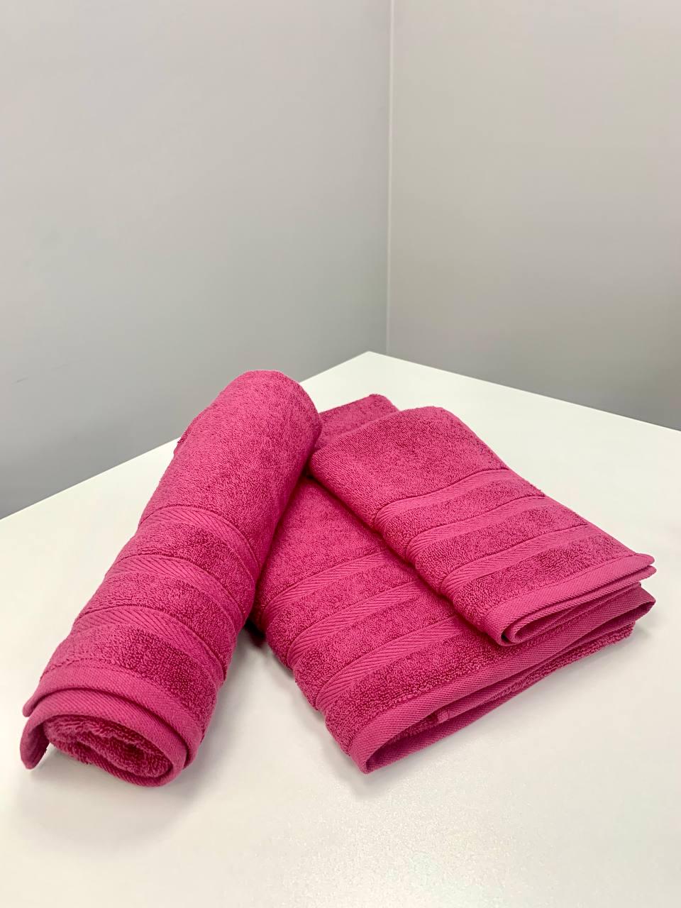 Комплект полотенец Косичка 3 шт. 30х50/50х100/70х140 см Пурпурный (9920483)