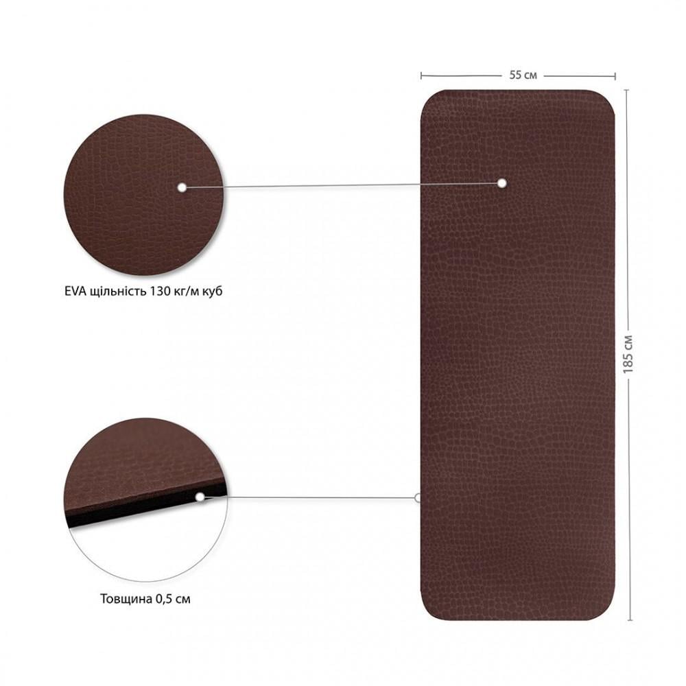Коврик IVN для йоги и фитнеса 1850х550х5 мм EVA Коричнево-черный (IV-EV7551BR) - фото 2 Коврик IVN для йоги и фитнеса 1850х550х5 мм EVA Коричнево-черный (IV-EV7551BR) - фото 2