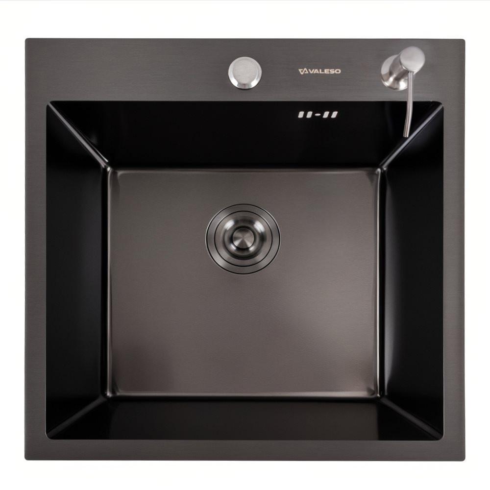 Мойка кухонная Valeso Handmade PVD 3,0/1,5 мм 50x50 см Черный (SP000045349)