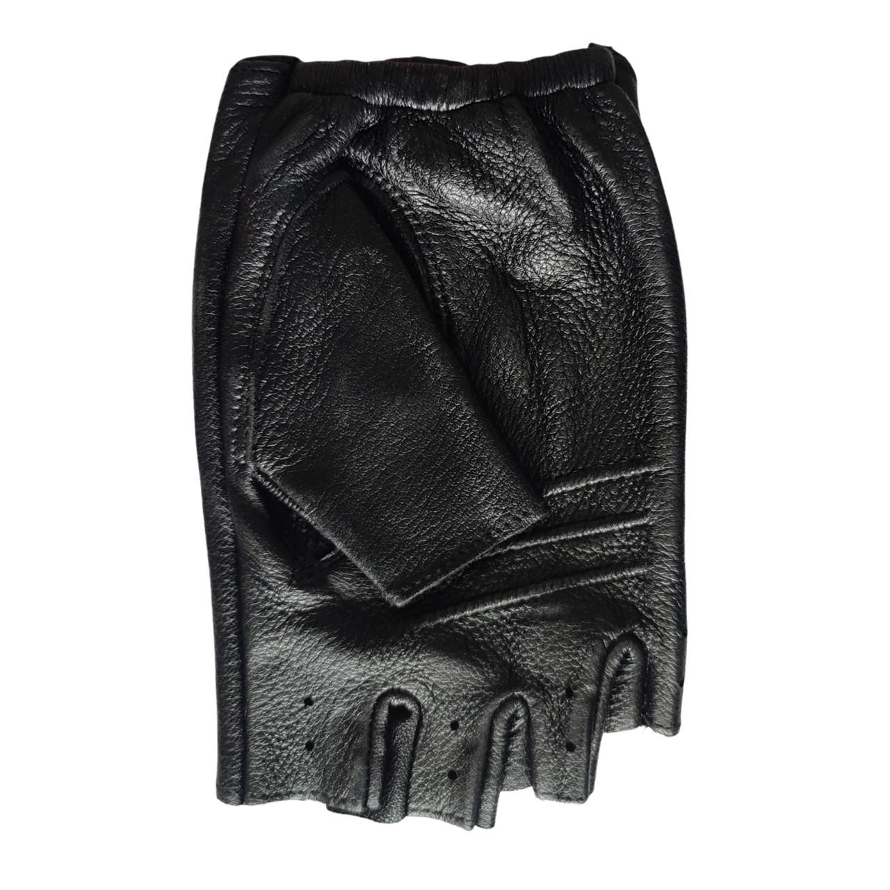 Перчатки мужские Pitas кожаные/безпалые из оленьей кожи р. 10,5 Черный (5003) - фото 5