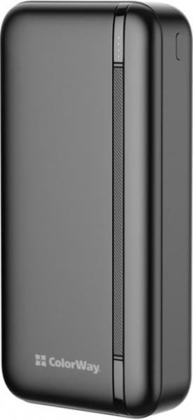 Повербанк ColorWay 20000 mAh Portable Charger USB QC3.0/USB-C PD22,5W Black (1651113)