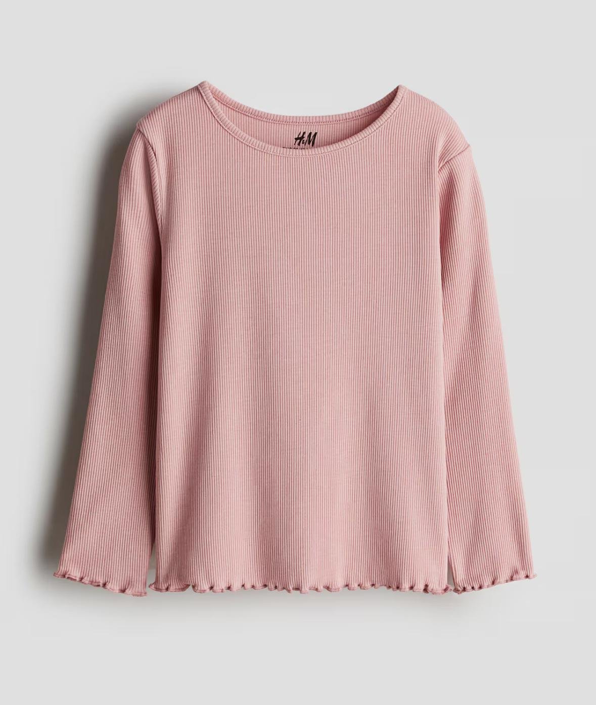 Лонгслів для дівчинки H&M 134-140 см Рожевий (1042)