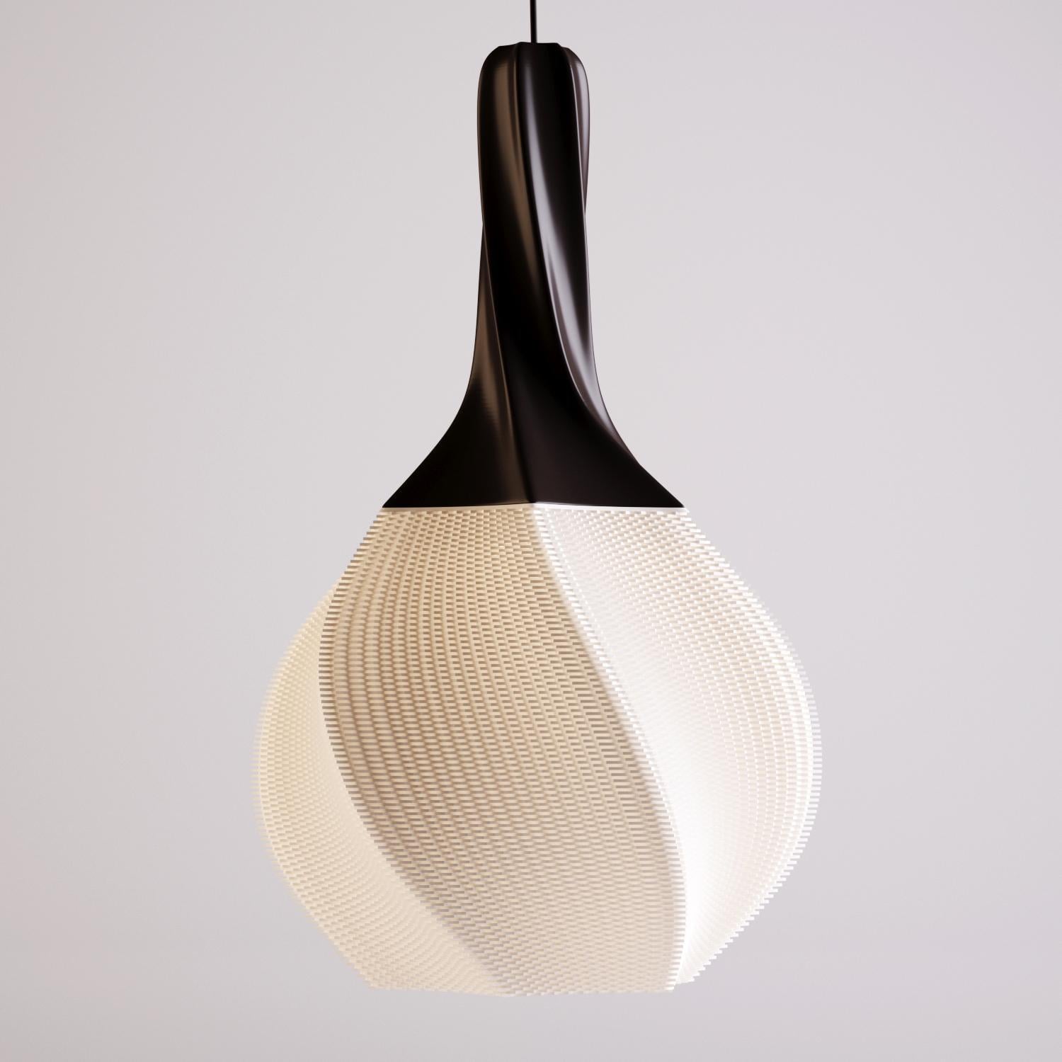 Подвесная лампа текстурированная Elysian Helix Modern Бело-черный (EL-00026)