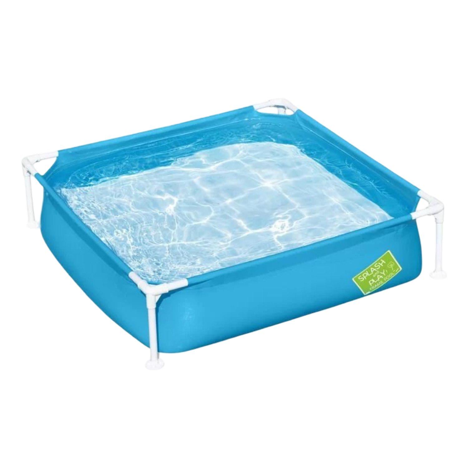 Бассейн каркасный детский Bestway 56217 квадратный 122×122×30,5 см Голубой (35555279)