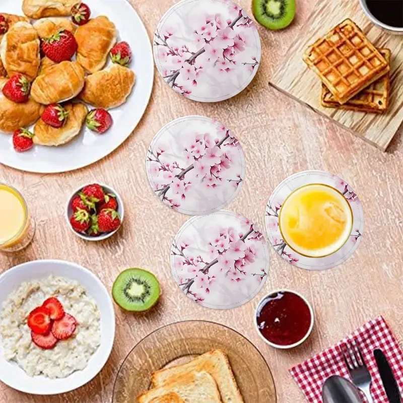 Набор деревянных подставок под чашки Цветы Сакуры 6 шт. - фото 3