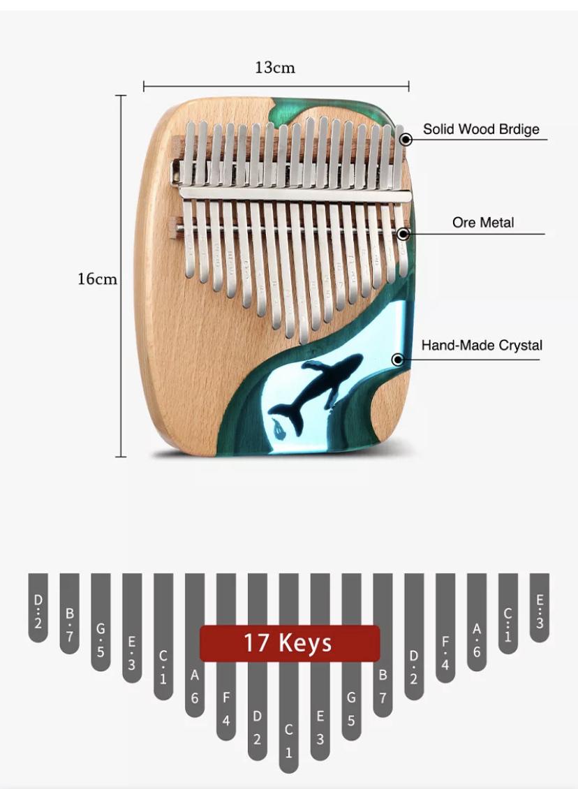 Музыкальный инструмент Калимба Океан 17 key Blue - фото 6