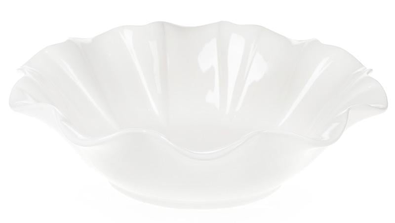 Набор фарфоровых салатников White City Волна 4 шт. 1200 мл 25,5 см Белый Набор фарфоровых салатников White City Волна 4 шт. 1200 мл 25,5 см Белый