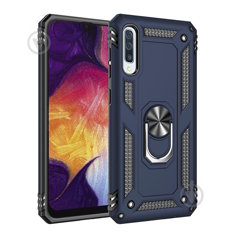 Ударопрочный чехол Epik Serge Ring магнитный держатель для Samsung Galaxy A50 (A505F) / A50s / A30s Темно-синий (717433)