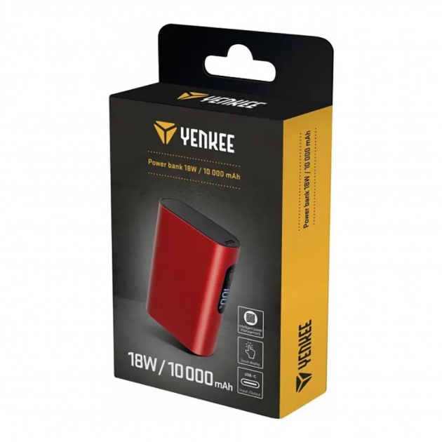 Повербанк Yenkee YPB 1180-10000 mAh Li-ion+TYPE-C PD Red (363987486) - фото 4