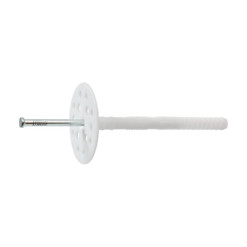 Дюбель тарелчатый Metalvis 10х100 мм прижим 50 мм шляпка Ø 60 мм ПП металлический гвоздь 100 шт. (92T30000092T310А0M)