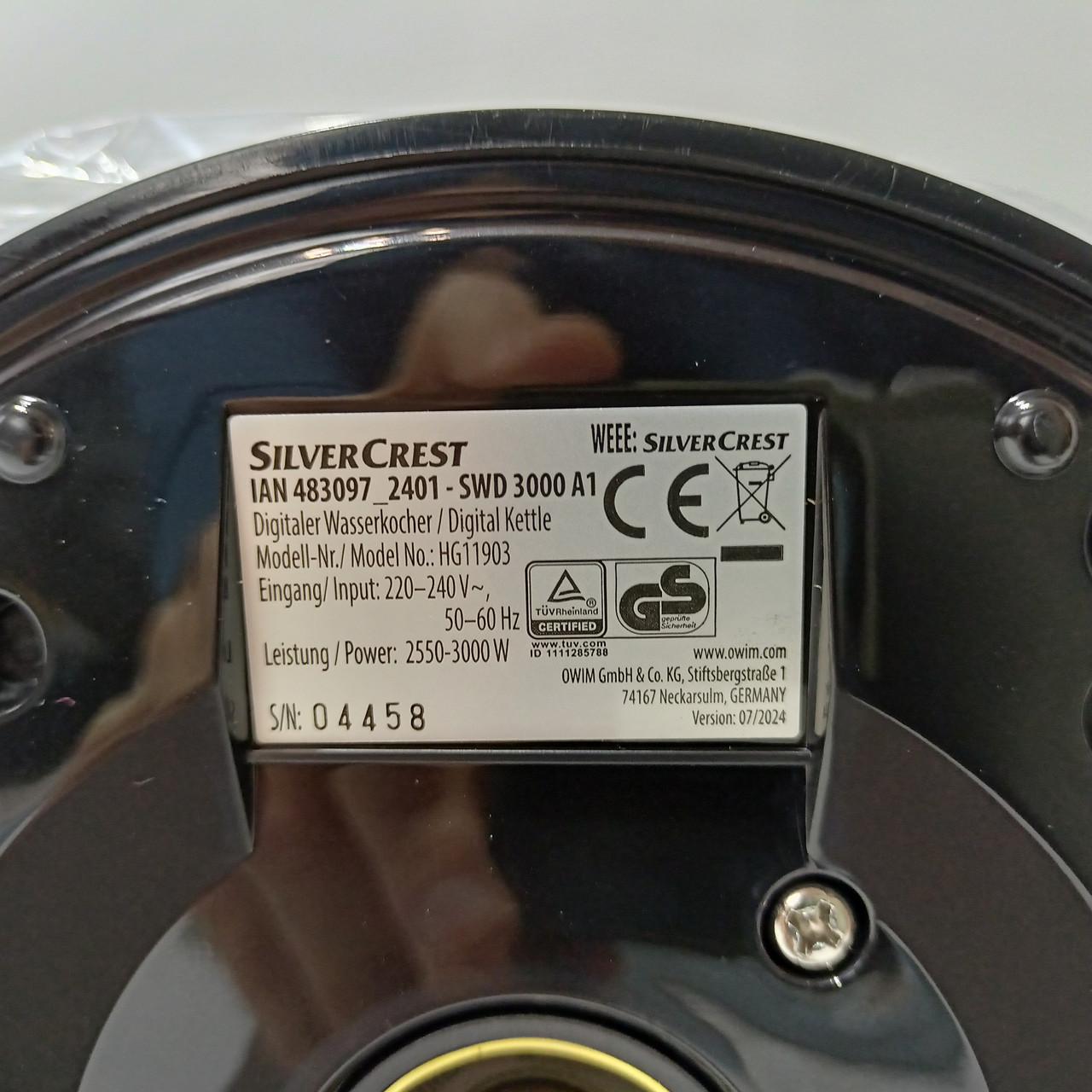 Электрочайник Silver Crest SWD Cool-Touch с регулировкой температуры (SWD 3000 A1 Черный) - фото 9 Электрочайник Silver Crest SWD Cool-Touch с регулировкой температуры (SWD 3000 A1 Черный) - фото 9