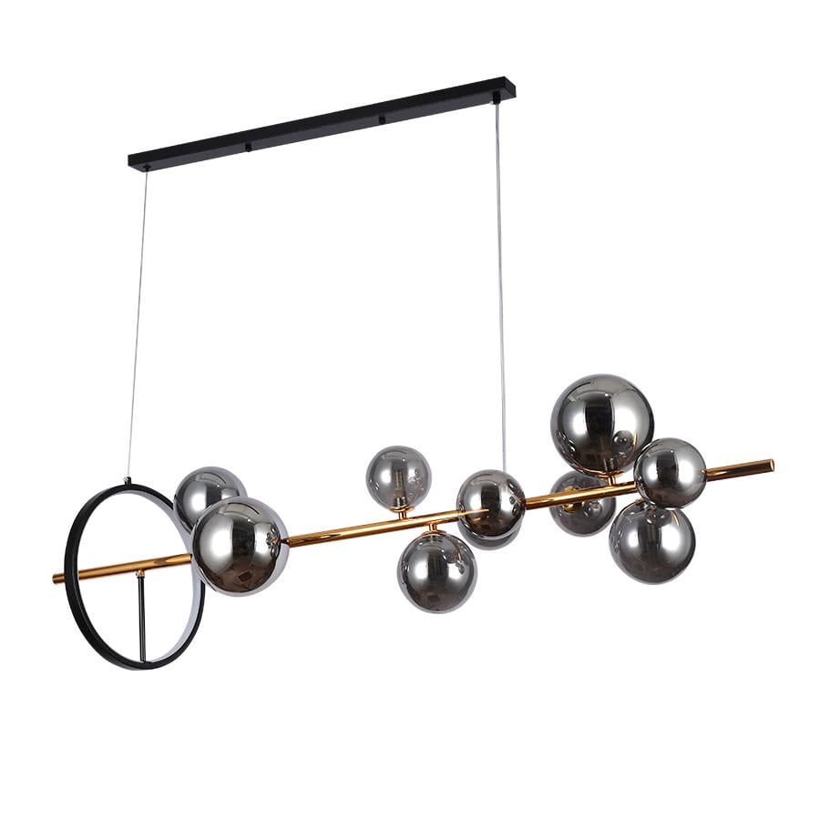 Люстра молекула підвісна Levistella 918LP267-10 DDG/BK плафони чорні Чорний/Золотий