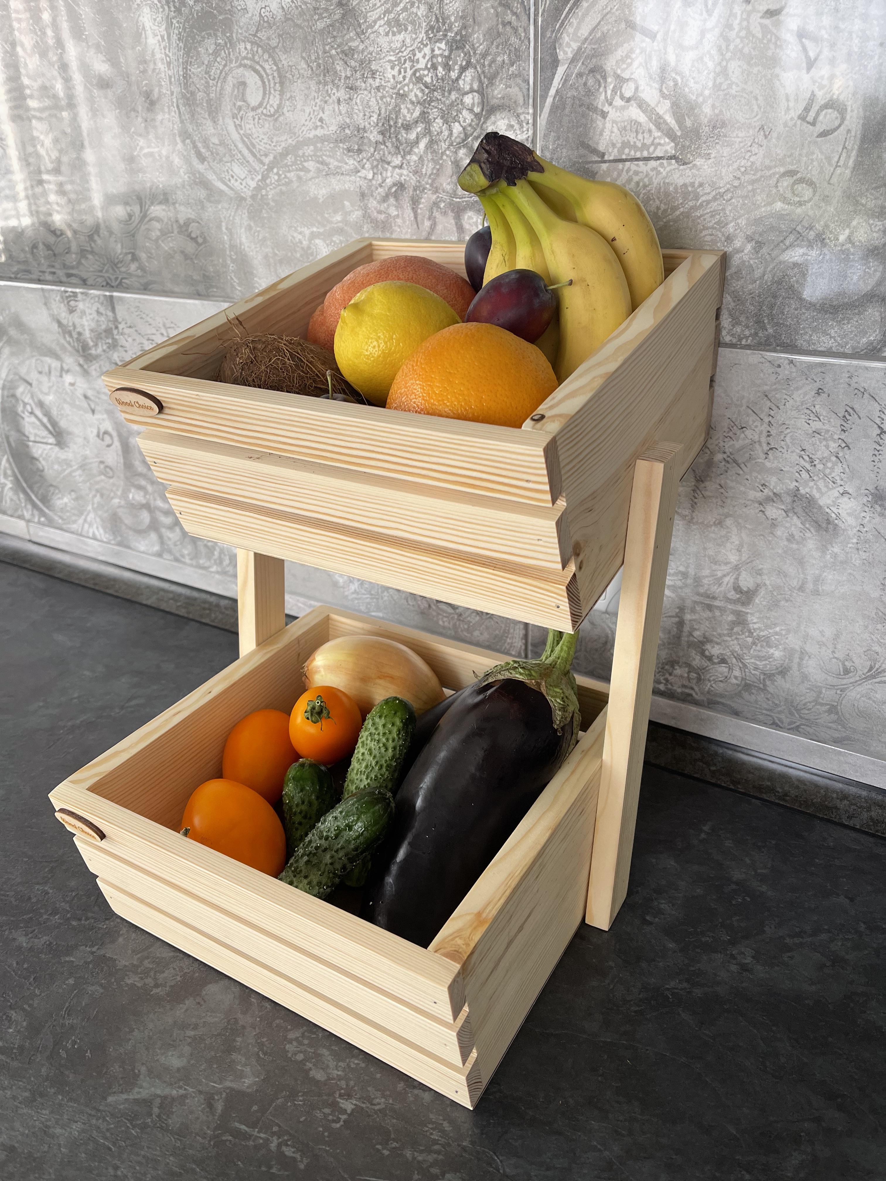 Ящик-фруктовница деревянная 2 яруса эко (8278532) - фото 3 Ящик-фруктовница деревянная 2 яруса эко (8278532) - фото 3