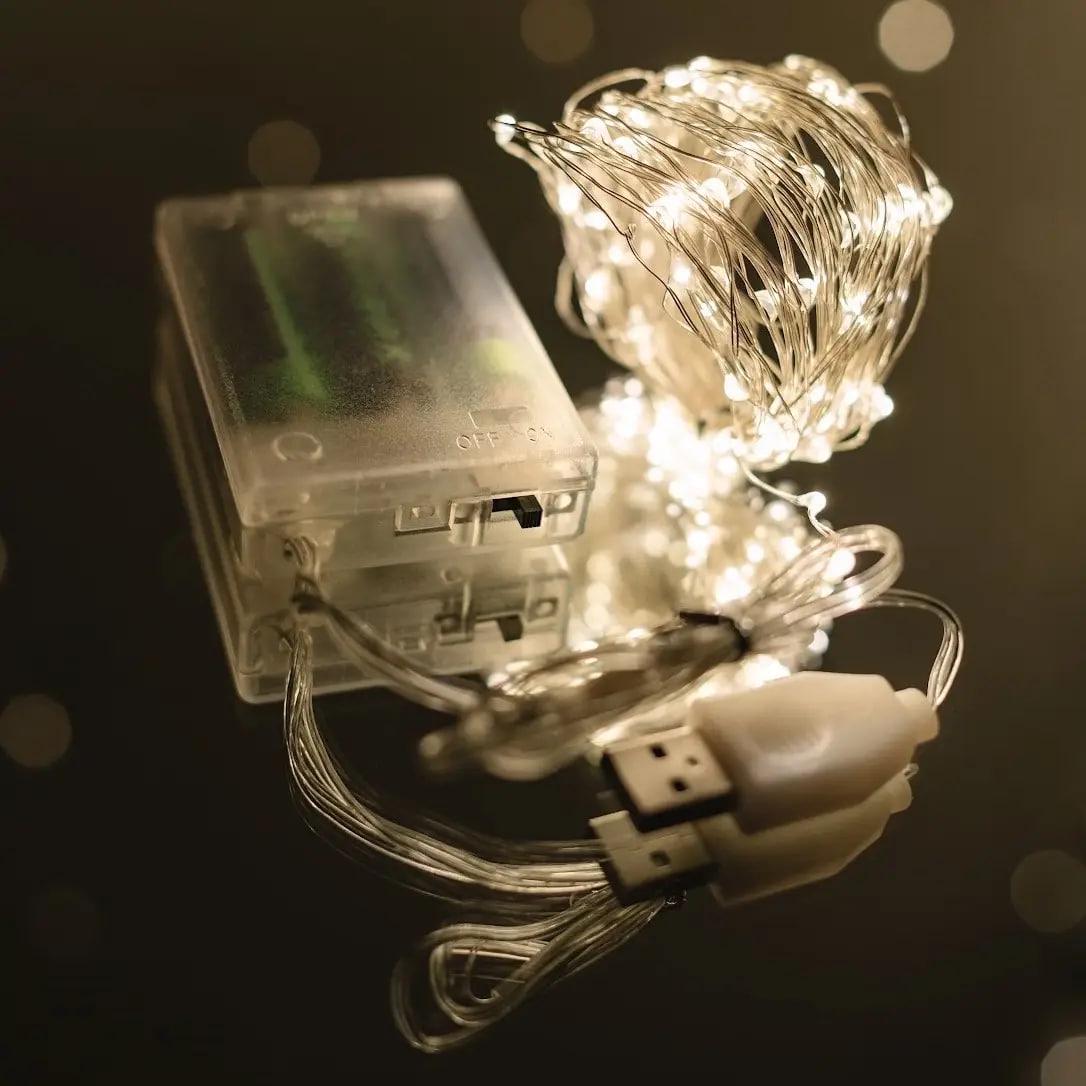 Гірлянда Роса USB/батарейки 20 м 200 LED Білий теплий (765666)