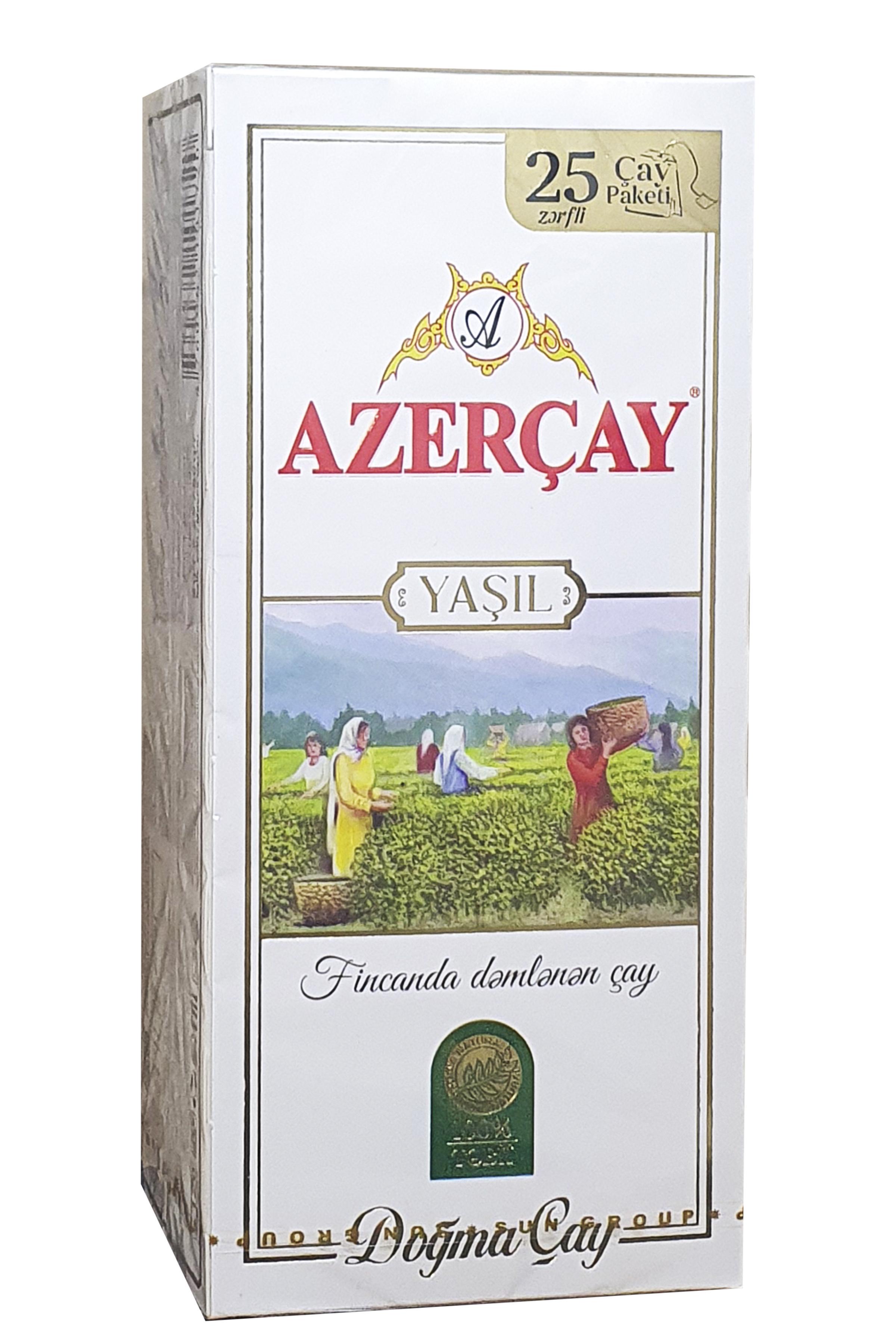 Чай зеленый Азерчай Классический в пакетиках 25 пакетиков 2 г (761)