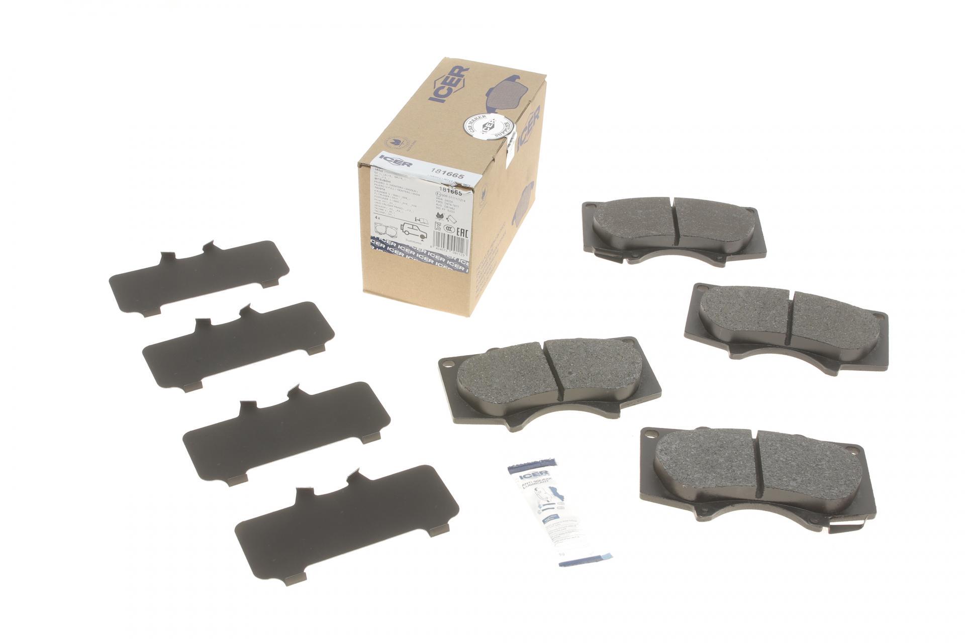Колодки тормозные передние ICER для Mitsubishi Pajero IV/Toyota Hilux 06-/Land Cruiser Prado/Lexus GX 01- (181665) Колодки тормозные передние ICER для Mitsubishi Pajero IV/Toyota Hilux 06-/Land Cruiser Prado/Lexus GX 01- (181665)