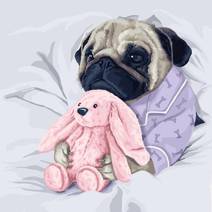 Картина по номерам Идейка Любимая игрушка КНО4168 холст на подрамнике 30x30 см (1427715858)