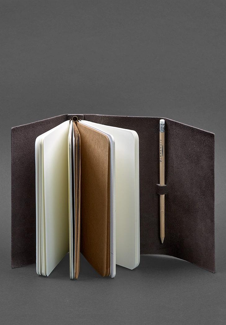 Кожаный блокнот Софт-бук 1.0 Краст Темно-коричневый (A-027388) - фото 3 Кожаный блокнот Софт-бук 1.0 Краст Темно-коричневый (A-027388) - фото 3