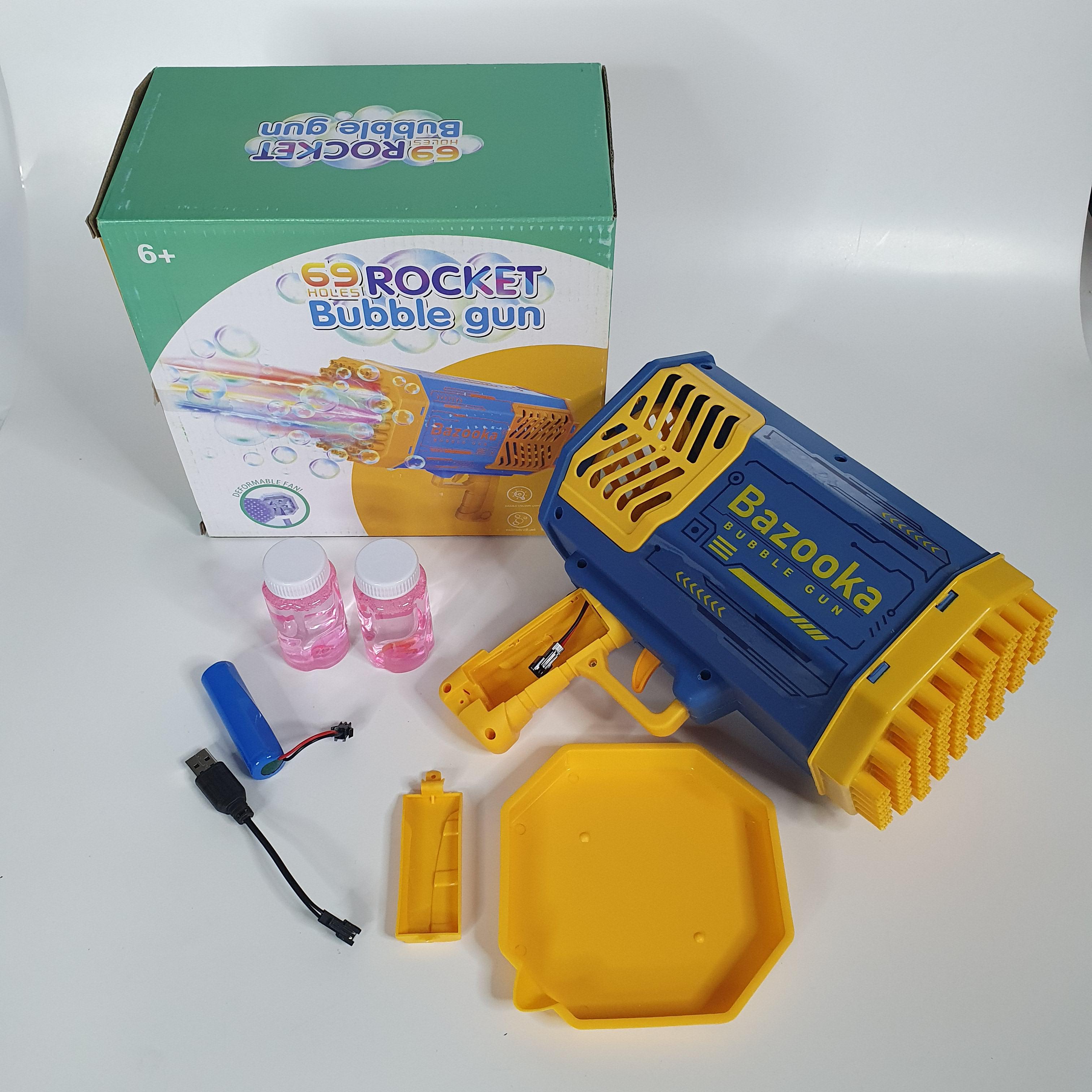 Пистолет пузырьковый Bubble Gun с LED-подсветкой 69 отверстий Голубой (RBG-40-Blue) - фото 4