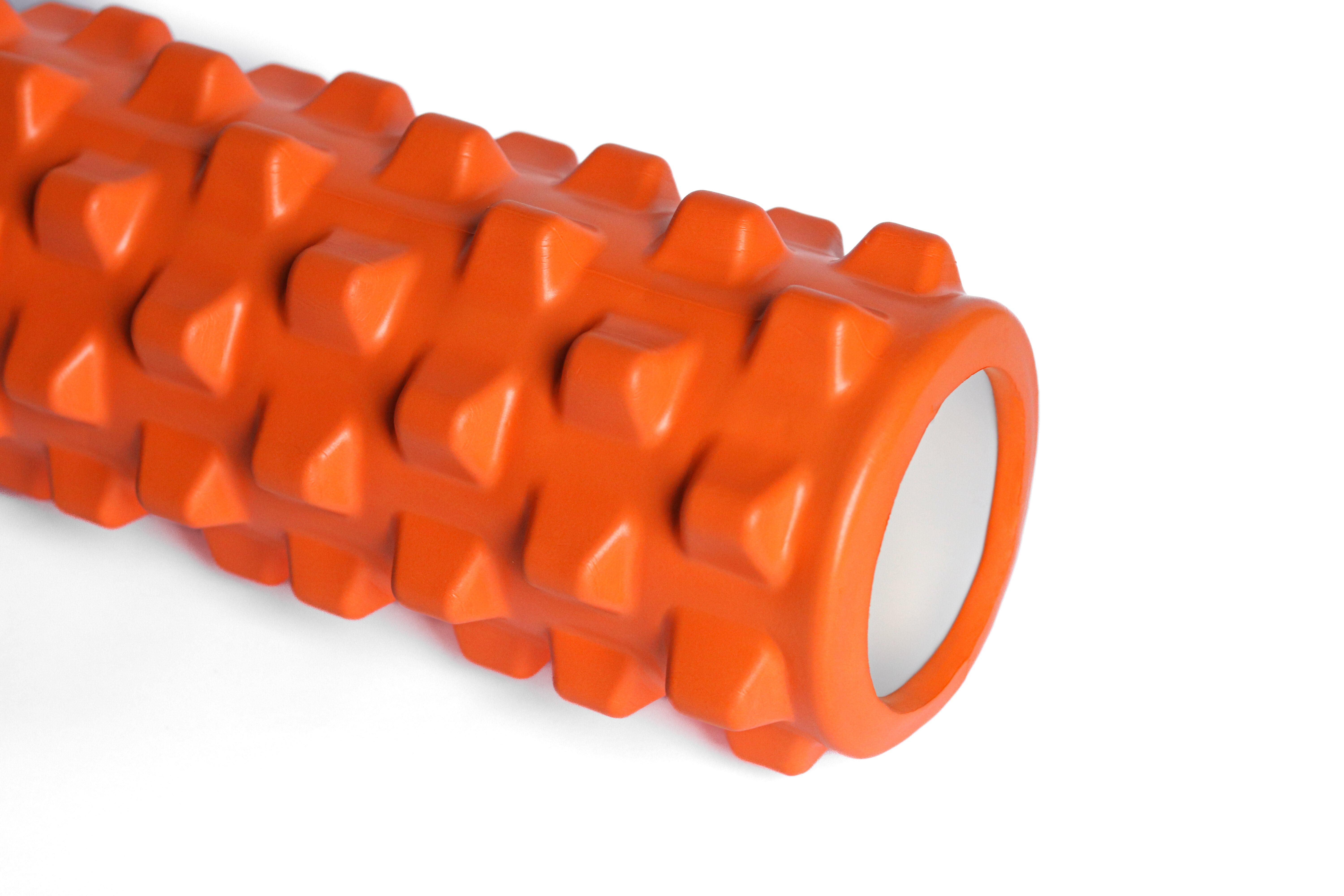 Массажный ролик шипованный мфр Foam Roller Grid 33х14 см Оранжевый (11362480) - фото 3