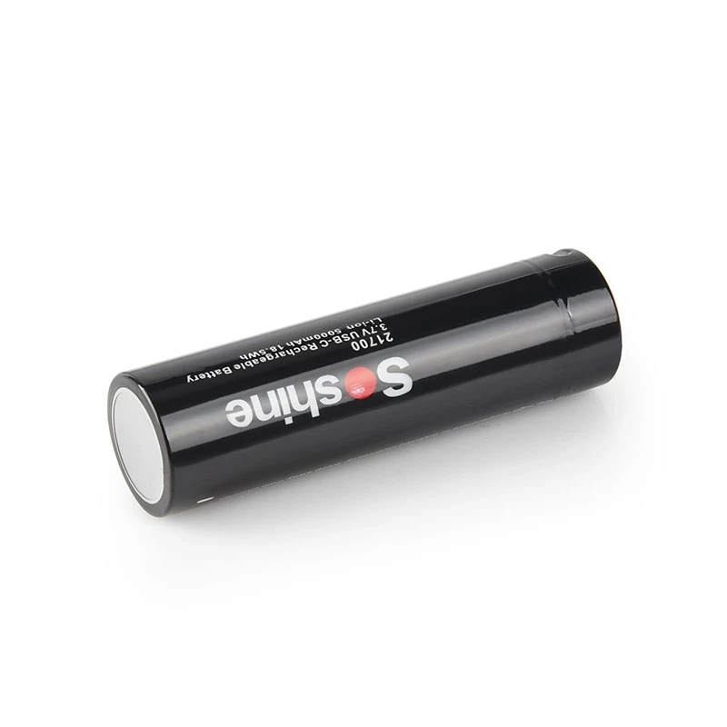 Батарейка аккумуляторная Soshine 3.7 V/5000 mAh с зарядкой Type-C и функцией (21700)