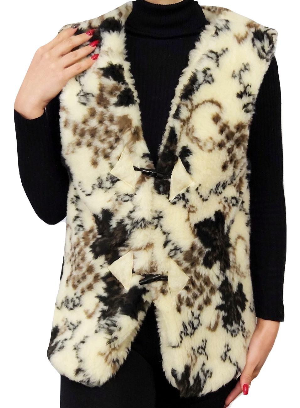 Жилетка из овчины эко-шерсть теплая Виноград р. 52 (367) - фото 2