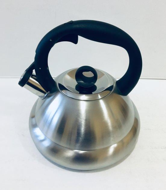 Чайник с свистком 3 л из нержавеющей стали для индукционной плиты Edenberg EB-8814 Черный (2530557753)