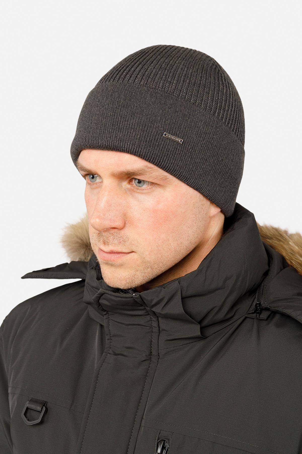 Шапка мужская с отворотом 58-60 см Темно-серый (ЦБ-00260757)