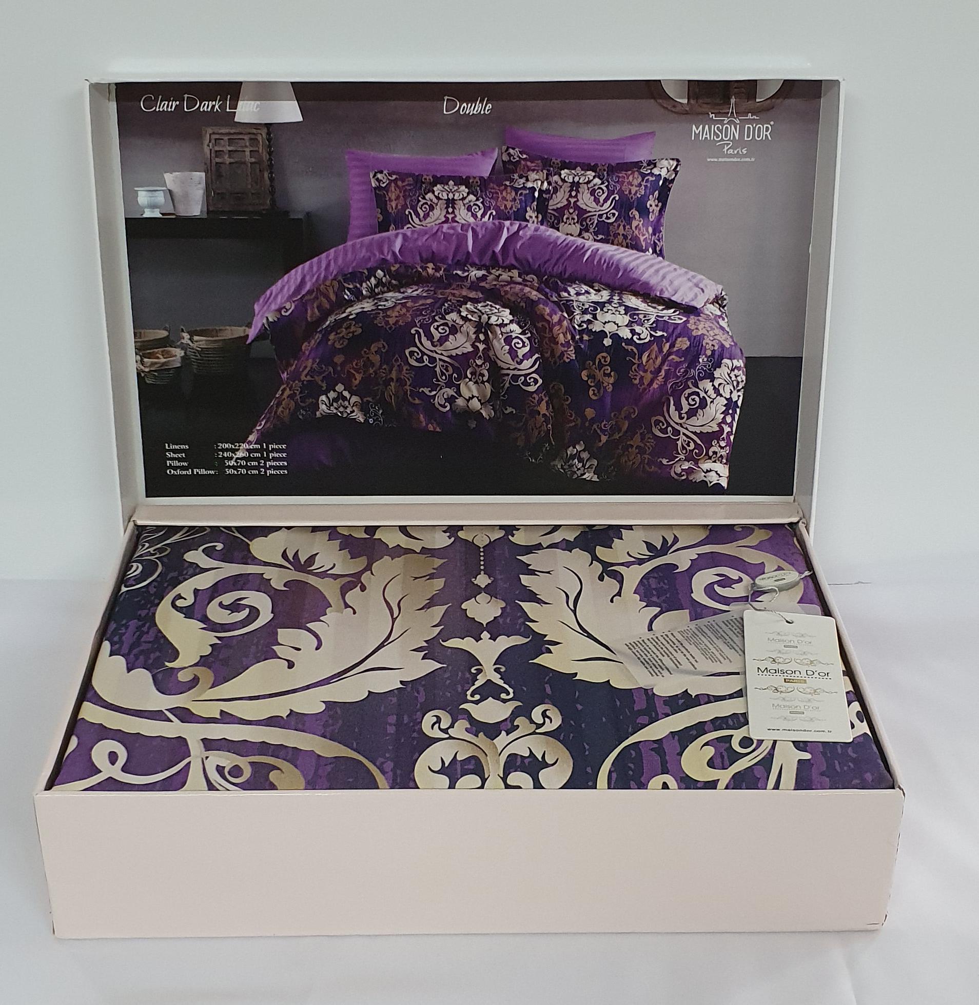 Комплект постельного белья Maison D'or Cатин 200х220 Clair Dark Lilac (02MD200220SkClair07)