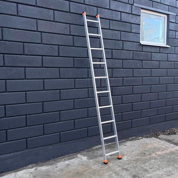 Лестница приставная алюминиевая Техпром 1х10/2.8 м - фото 2