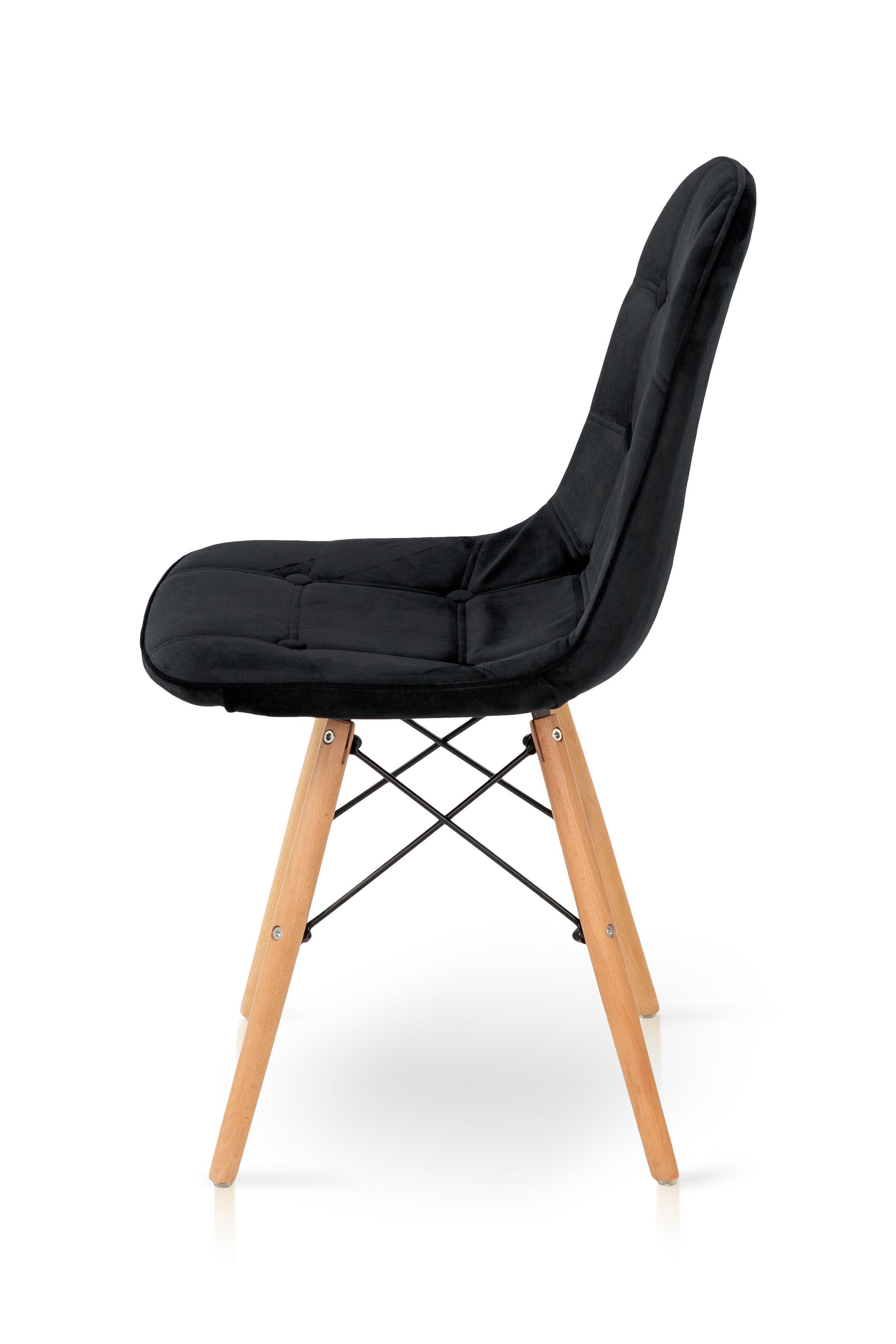 Стілець для кухні та вітальні Джастін Justin велюр 460х840х500 мм Чорний (GAА0057238) - фото 3 Стілець для кухні та вітальні Джастін Justin велюр 460х840х500 мм Чорний (GAА0057238) - фото 3