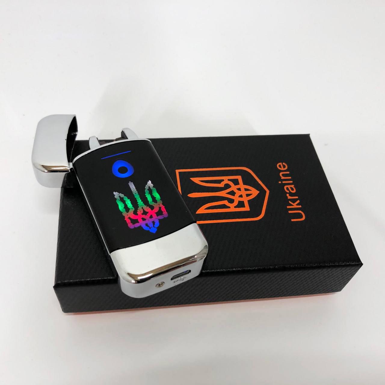 Зажигалка дуговая электроимпульсная зажигалка с USB-зарядкой Украина Lighter Серебристый (HL-439) - фото 2 Зажигалка дуговая электроимпульсная зажигалка с USB-зарядкой Украина Lighter Серебристый (HL-439) - фото 2