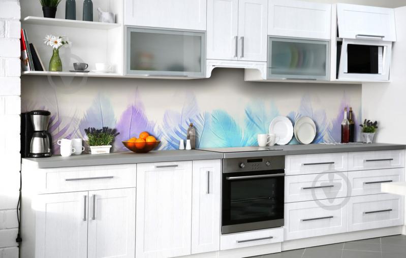 Скинали на кухню Zatarga «Лиловое оперенье» 600х3000 мм виниловая 3Д наклейка кухонный фартук самоклеящаяся Скинали на кухню Zatarga «Лиловое оперенье» 600х3000 мм виниловая 3Д наклейка кухонный фартук самоклеящаяся