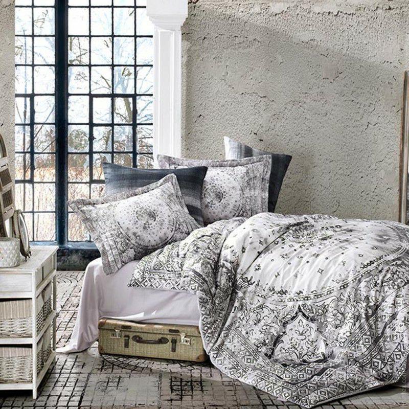 Постельное белье Dantela Lina antrasit сатин digital евро