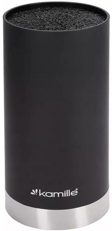 Підставка для ножів Kamille з поліпропіленовим наповнювачем 11х22см Black/Silver