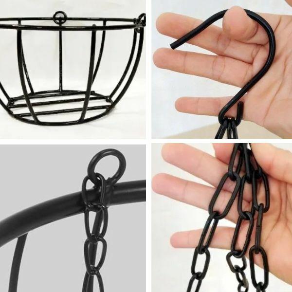 Кашпо подвесное M00614-2 из металла на 3 вазона 13х11х19 см Черный - фото 5 Кашпо подвесное M00614-2 из металла на 3 вазона 13х11х19 см Черный - фото 5