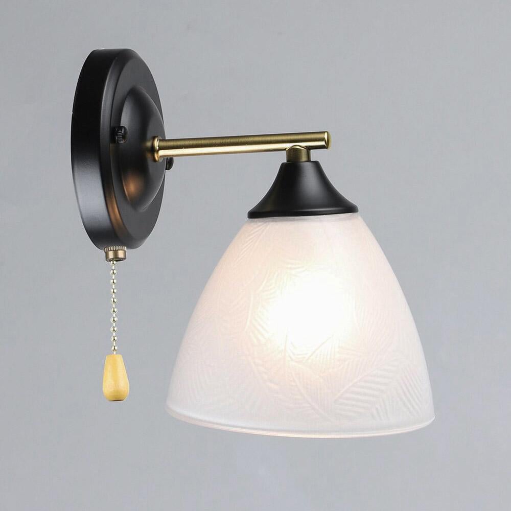 Світильник настінний Light House SRS-20394/1W плафон білий Чорний/Мідь