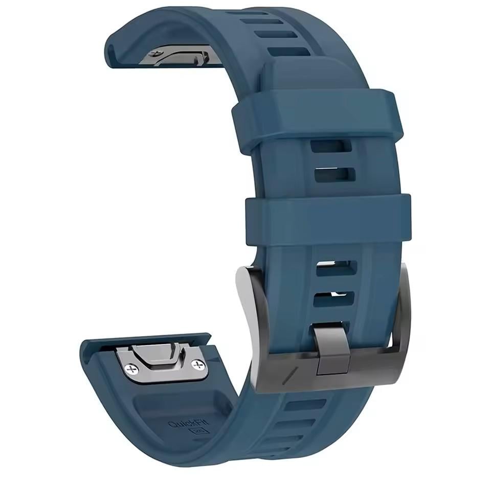 Ремешок силиконовый для Garmin Fenix/Enduro/Tactix QuickFit 26 мм Cyan Blue