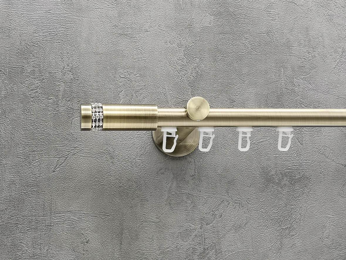 Карниз Quadrum Хантос импрессионная штанга одинарный универсальный 19 мм 300 см Антик (46976603)