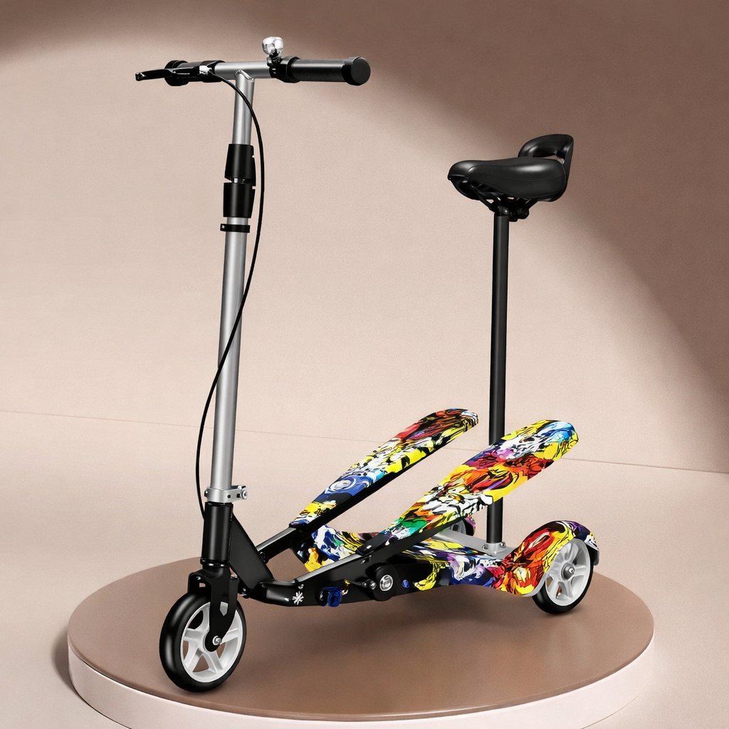 Самокат трехколесный детский Джокер с двойными ножными платформами и регулировкой высоты