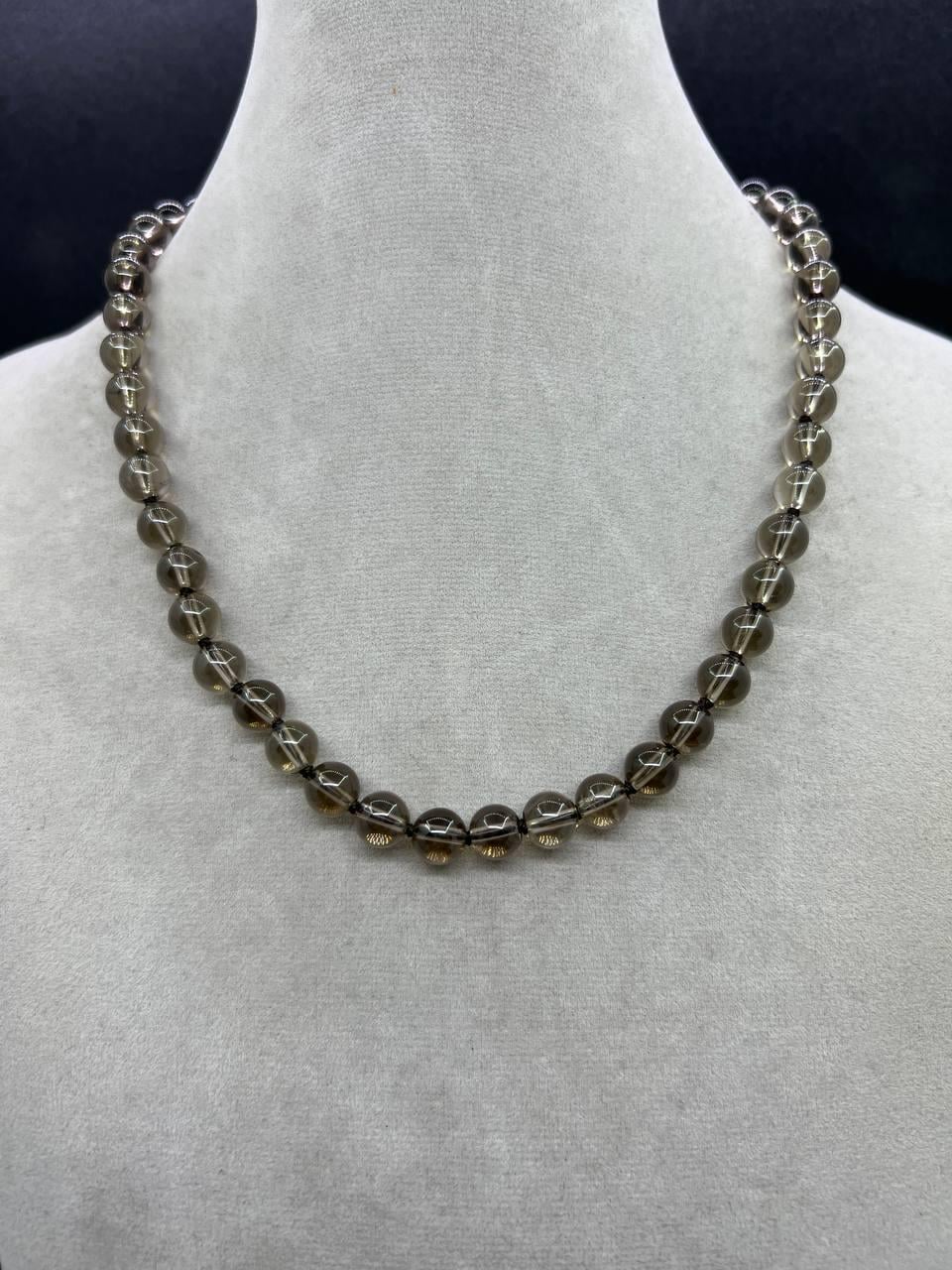 Бусы дымчатый кварц 42 см Разноцветный (10628)