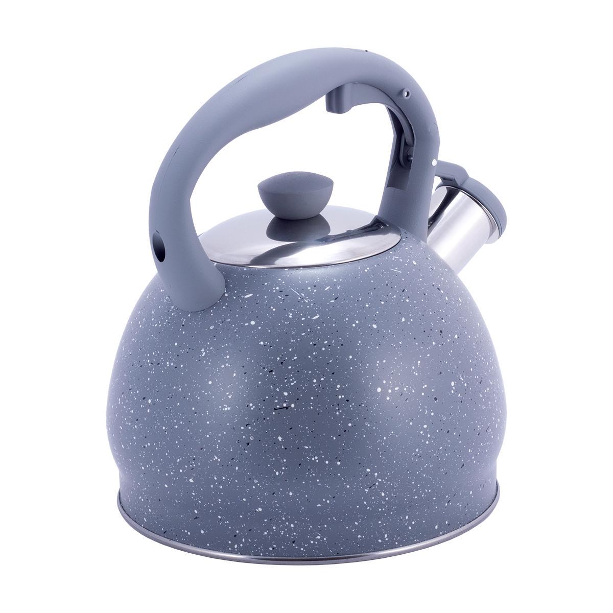 Чайник зі свистком та нейлоновою ручкою Kamille KM-1072 з нержавіючої сталі 2 л Сірий мармур (150-84-1072.1) - фото 5 Чайник зі свистком та нейлоновою ручкою Kamille KM-1072 з нержавіючої сталі 2 л Сірий мармур (150-84-1072.1) - фото 5
