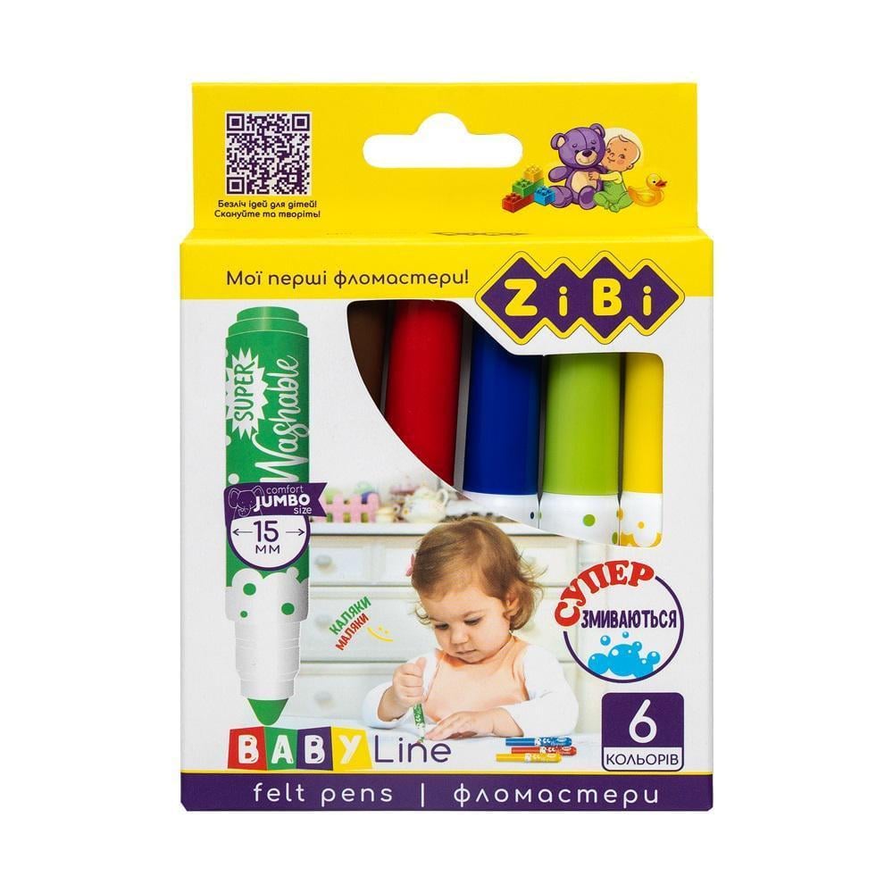 Фломастери Superwashable Super Jumbo Baby Line 6 кольорів (MTT-163403) Фломастери Superwashable Super Jumbo Baby Line 6 кольорів (MTT-163403)