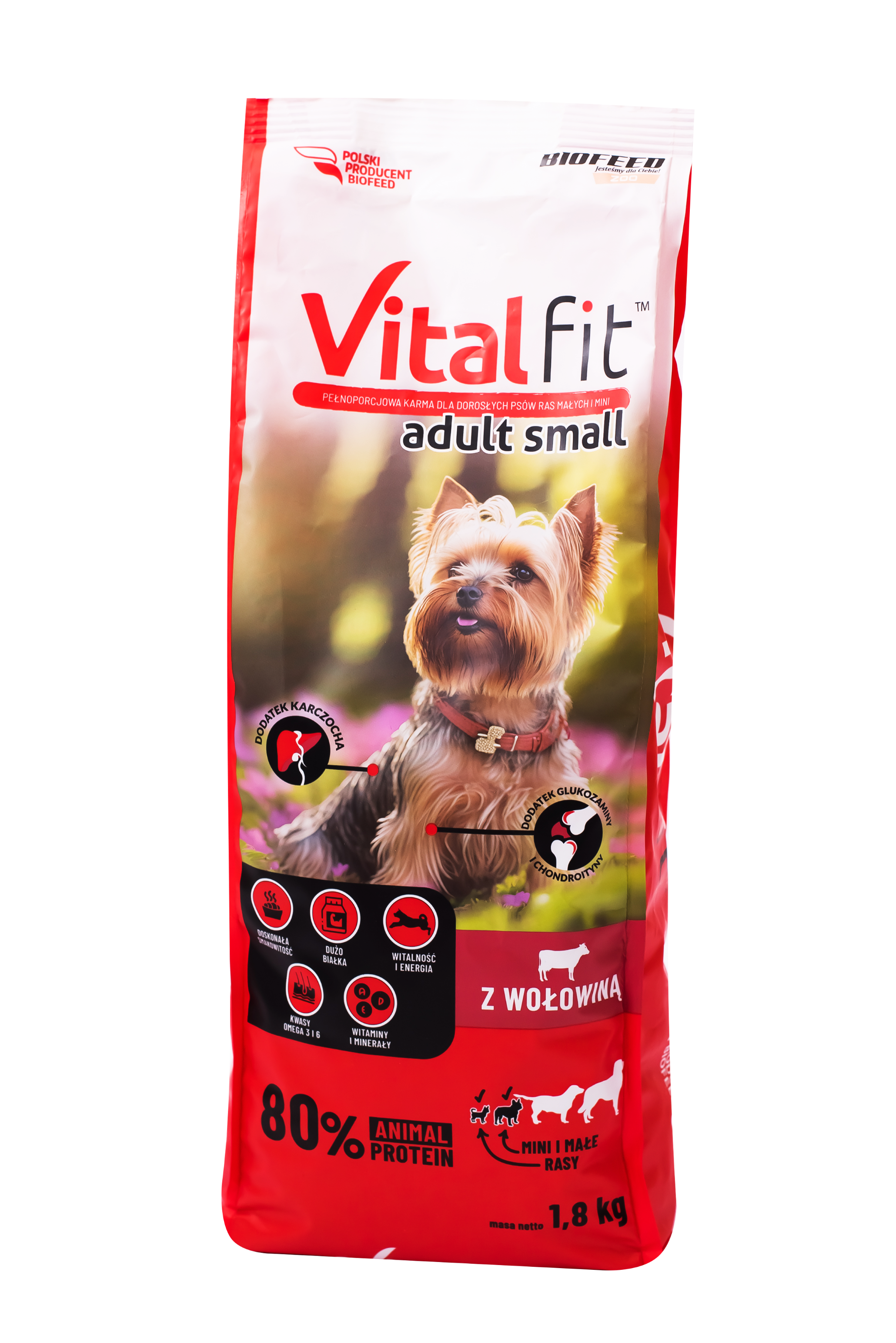 Корм сухой для мелких пород собак и мини Biofeed VITAL FIT Small с говядиной 1,8 кг