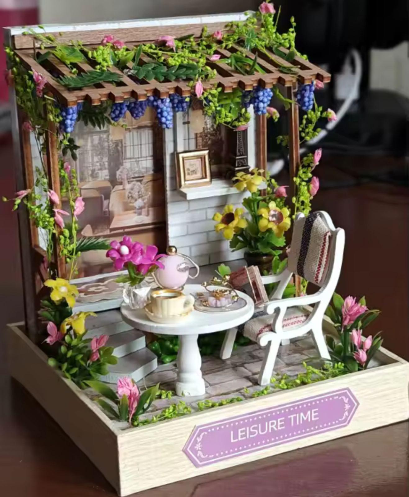 Румбокс Конструктор Мініатюрний будиночок Романтична Тераса збери сам з підсвічування - фото 5